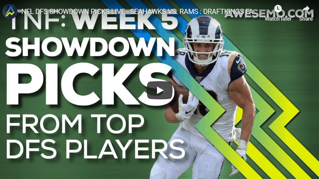 NFL DFS Showdown Picks Breakdown (Monday, Oct. 2) for Seahawks