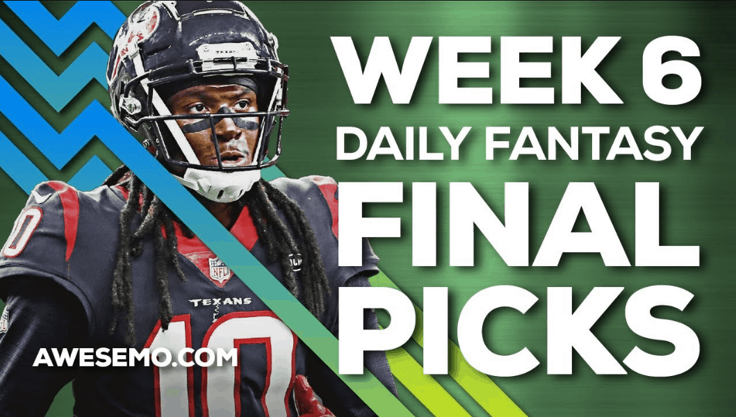 NFL DFS Picks: Week 6 DraftKings, Fanduel, Fantasy Footbal Deeper Dive